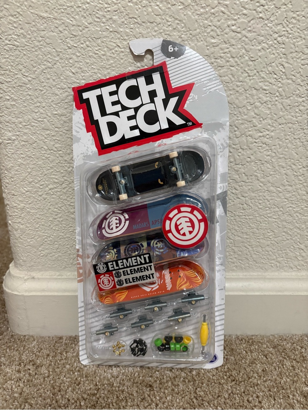 Tech Deck Element Fingerboard Pack - Black, Blue, Purple, Orange